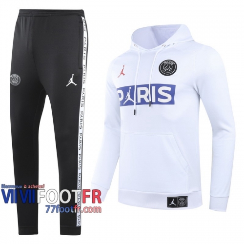 77footfr Veste Foot - Sweat a Capuche PSG blanc - 2020 2021 J165