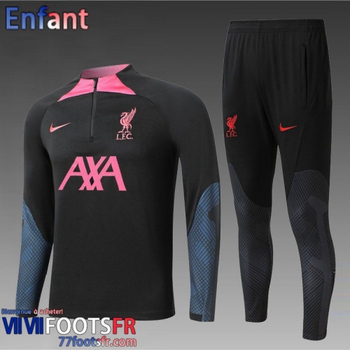 Survetement de Foot Liverpool noir Enfant 2022 2023 TK378
