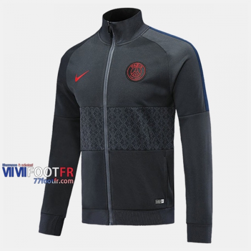 Magasins Veste Foot PSG Paris Gris Fonce 2019/2020 Nouveau Promo