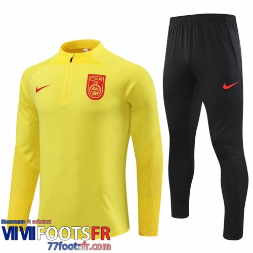 Survetement de Foot China jaune Homme 2023 2024 TG824