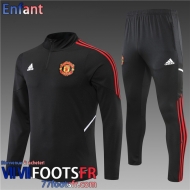 Survetement de Foot Manchester United noir Enfant 22 23 TK313