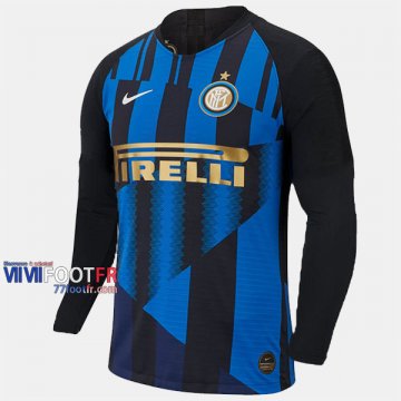 Nouveau Flocage Maillot Foot Inter Milan Manche Longue Homme 20Eme Anniversaire 2019-2020 Personnalisé