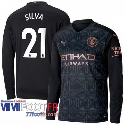 Maillot de foot Manchester City Silva #21 Exterieur Manches longues 2020 2021