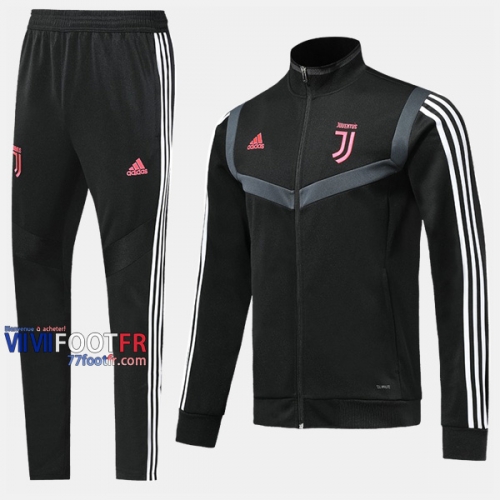 Parfait Ensemble Veste Survetement Foot Juventus Noir/Blanc Thai 2019 2020 Nouveau