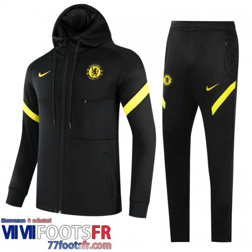 Veste Foot - Sweat A Capuche Chelsea le noir Enfant 21 22 TK158