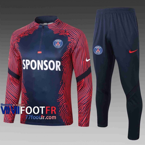 Survetement Foot PSG 2020 2021 Bleu Grande taille