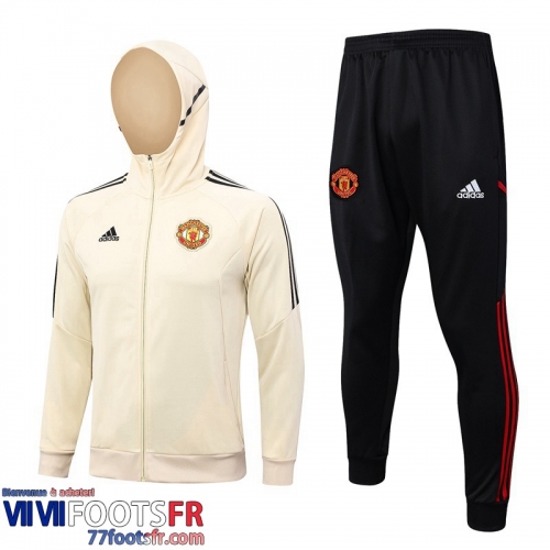 Veste Foot - Sweat A Capuche Manchester United abricot Homme 2023 2024 JK716