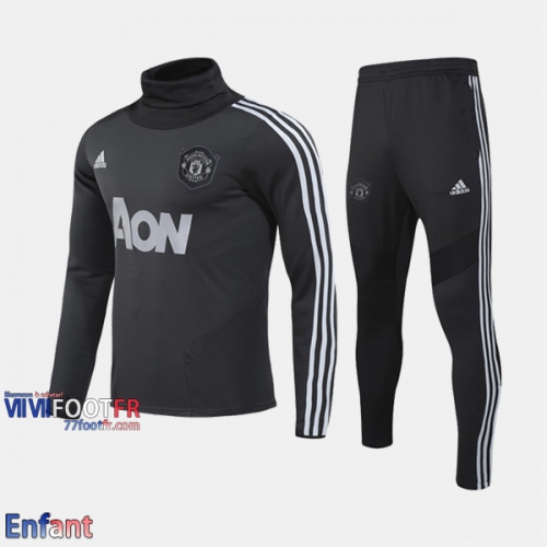 Promo: Ensemble Survetement Manchester United Enfant Noir 2020/2021 Nouveau