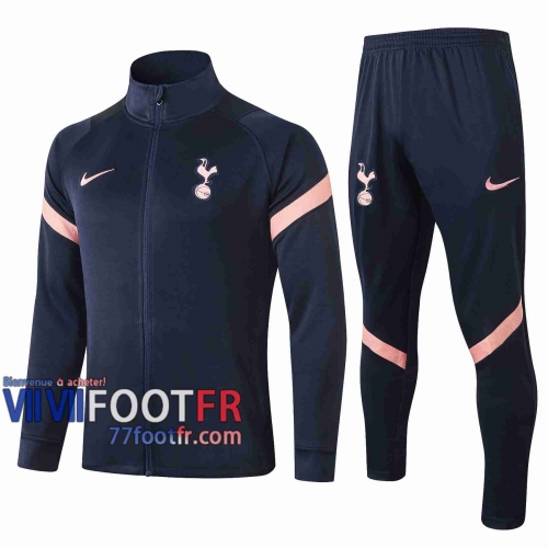 77footfr Tottenham Hotspur Survetement Foot Enfant - Veste Bleu foncé 20-21 E503