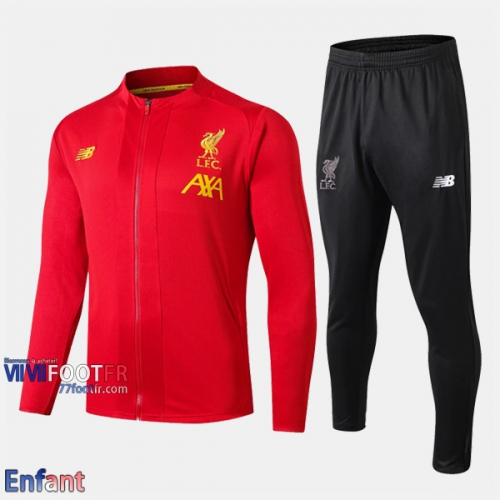 Promo: Ensemble Veste Survetement Liverpool FC Enfant Rouge 2019/2020 Nouveau