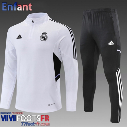 Survetement de Foot Real Madrid Blanc Enfant 2022 2023 TK369