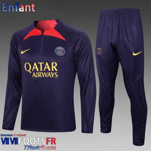 KIT: Survetement de Foot PSG Purple Enfant 2023 2024 C18