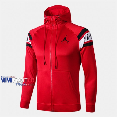 Magasins Veste Foot PSG Paris Avec Capuche Jordan Rouge 2019/2020 Nouveau Promo