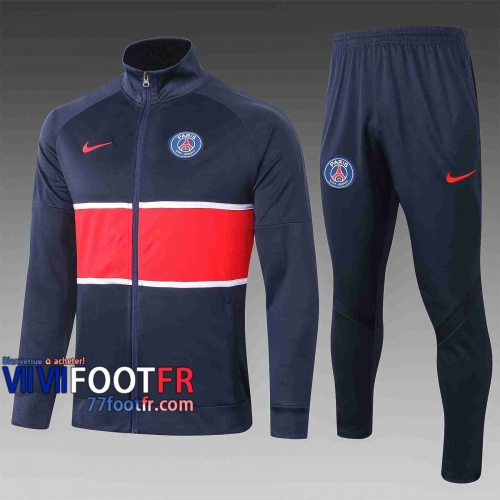 Veste de foot Paris 2020 2021 rouge col montant A335#