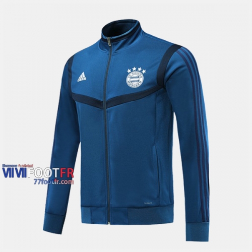 Boutique Veste Foot Bayern Munich Bleu 2019/2020 Nouveau Promo