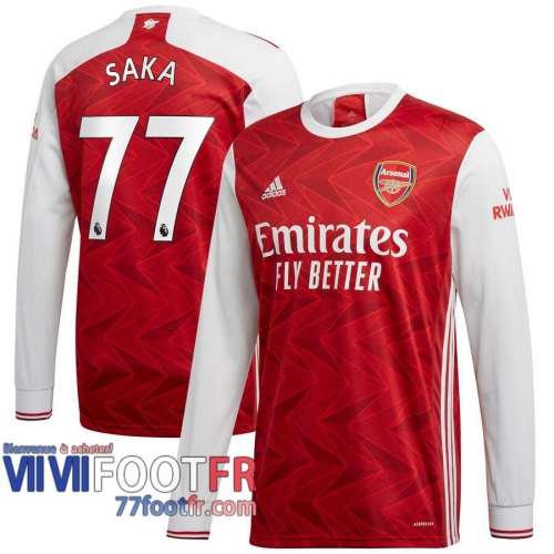 Maillot de foot Arsenal Saka #77 Domicile Manches longues 2020 2021