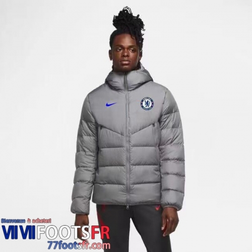 Doudoune Foot Chelsea gris Homme 2021 2022 DD34