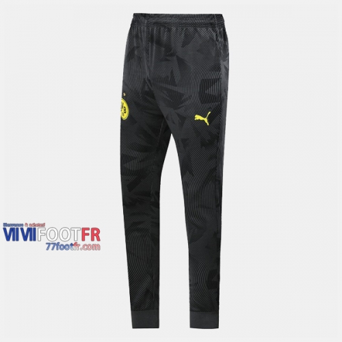 Promo: Nouveau Pantalon Entrainement Foot Borussia Dortmund Thailandais Noir Ondulation 2019/2020