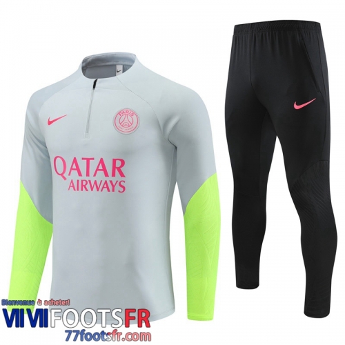 Survetement de Foot PSG gris clair Homme 2023 2024 TG846