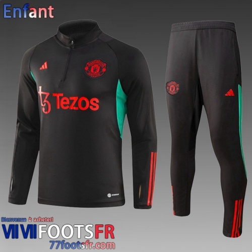 KIT: Survetement de Foot Manchester United noir Enfant 2023 2024 TK709