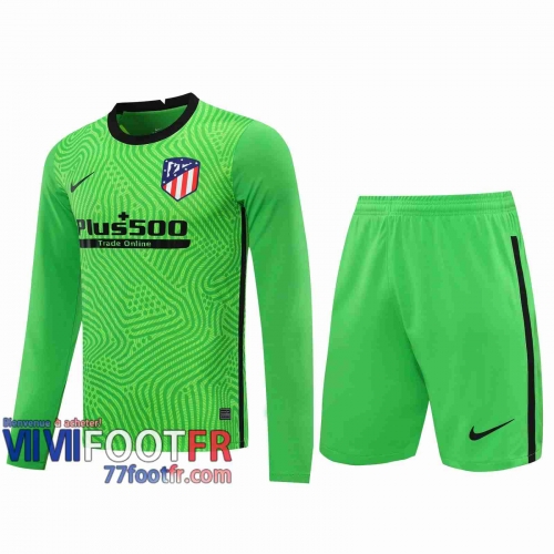 77footfr Maillots foot Atletico Madrid Gardiens de but Manche Longue green 2020 2021