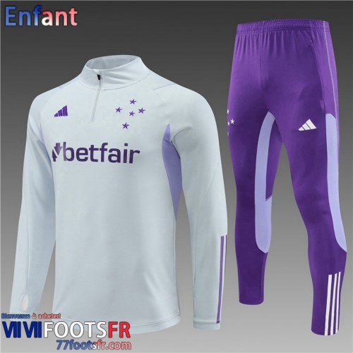 Survetement de Foot Cruzeiro gris Enfant 2023 2024 TK619