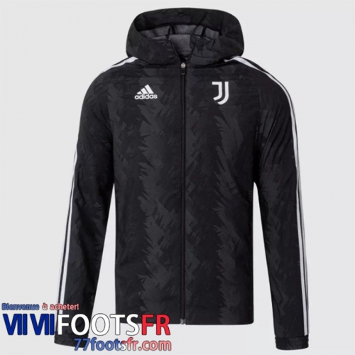 Coupe Vent - Sweat a Capuche Juventus noir Homme 2022 2023 WK234