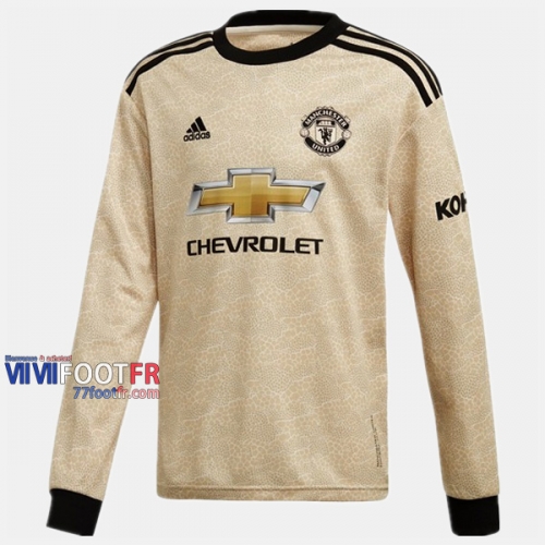 Nouveau Flocage Maillot Foot Manchester United Manche Longue Homme Exterieur 2019-2020 Personnalise :77Footfr