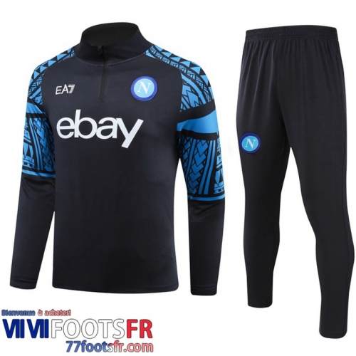 Survetement de Foot Naples noir Homme 2023 2024 A115