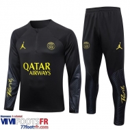 Survetement de Foot PSG noir Homme 2023 2024 TG736