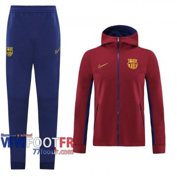 77footfr Veste Foot - Sweat a Capuche Barcelone Bordeaux - 2020 2021 J131