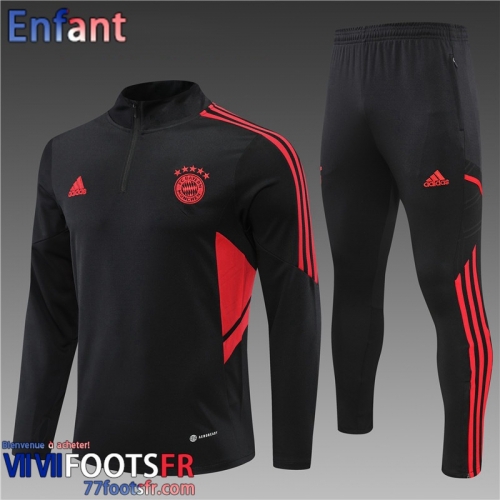 Survetement de Foot Bayern Munich noir Enfant 2022 2023 TK361