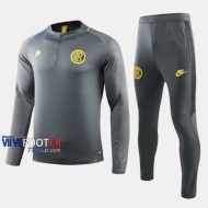 Aaa Qualité: Ensemble Survetement Foot Inter Milan Gris Polyester 2019/2020 Nouveau