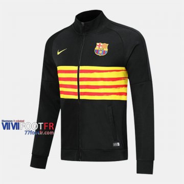 Magasins Veste Foot Barcelone FC Noir Jaune 2019/2020 Nouveau Promo