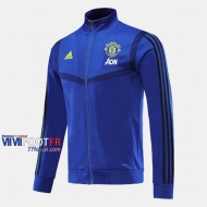 Magasins Veste Foot Manchester United Bleu 2019/2020 Nouveau Promo