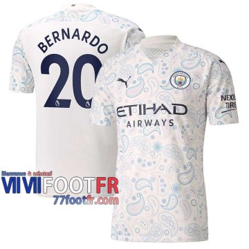 77footfr Manchester City Maillot de foot Bernardo #20 Third 20-21