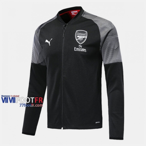 Magasins Veste Foot Arsenal Noir 2019/2020 Nouveau Promo