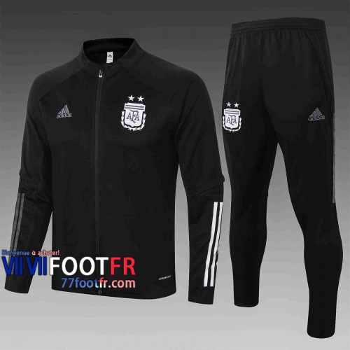 Veste de foot Argentine 2020 2021 noir col bas A306#