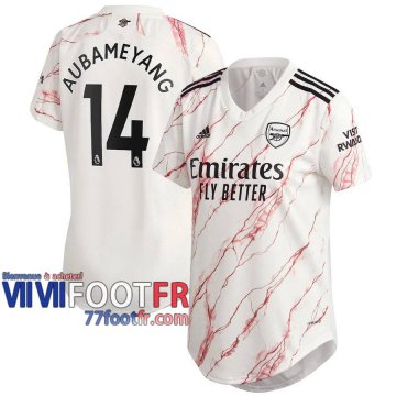 77footfr Arsenal Maillot de foot Aubameyang #14 Exterieur Femme 20-21