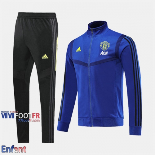 Promo: Ensemble Survetement Manchester United Enfant Bleu 2019/2020 Thailande