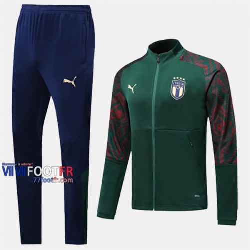 Classique Ensemble Veste Survetement De L Italie Vert Polyester 2019 2020 Nouveau