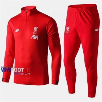 Retro Ensemble Survetement Foot FC Liverpool Rouge Coton 2019 2020 Nouveau