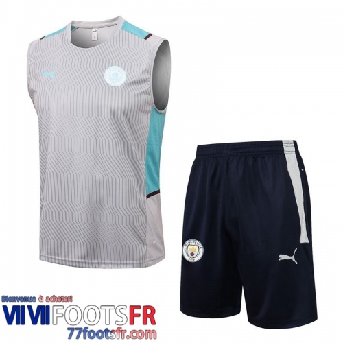 Sans manches Manchester City gris clair Homme 2021 2022 PL423