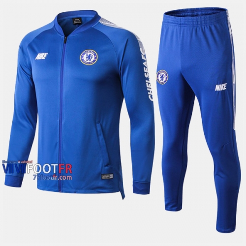 Vintage Ensemble Veste Survetement Foot Chelsea FC Bleu 2019/2020 Nouveau