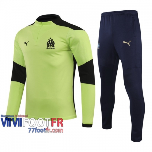 77footfr Survetement Foot Enfant Olympique Marsiglia Vert fluorescent - TK09