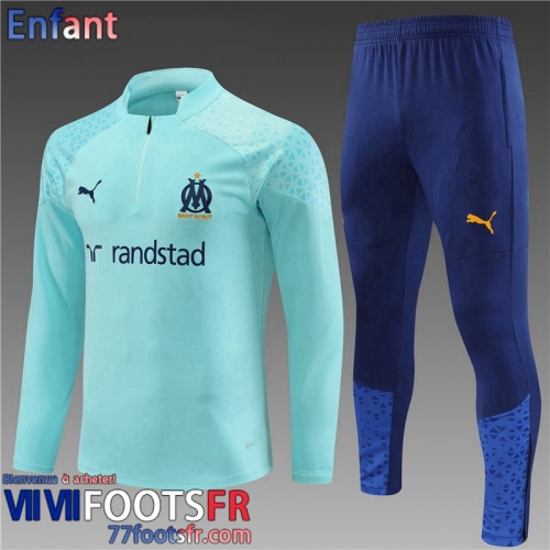 KIT: Survetement de Foot Marseille bleu ciel Enfant 2023 2024 TK679