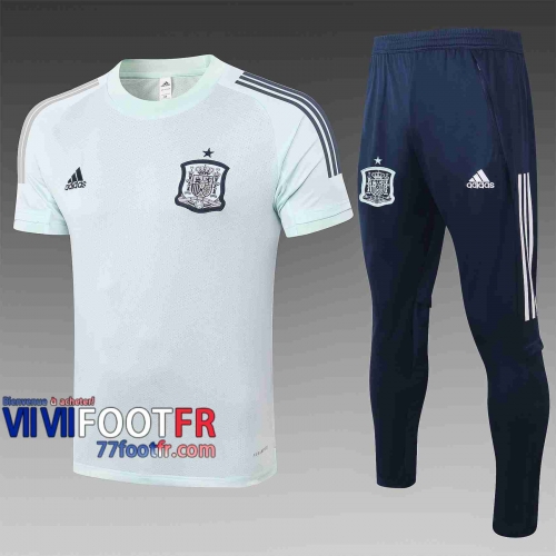 T-shirt de foot Espagne 2020 2021 Vert clair C476#