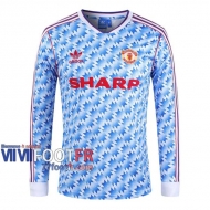 77footfr Retro Maillot de foot Manchester United Exterieur Manche Longue 1990/1992