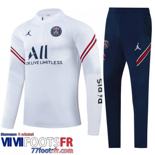 Survetement de Foot PSG blanc Homme 21 22 TG195