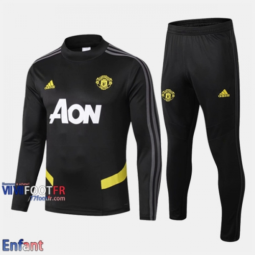 Promo: Ensemble Survetement Manchester United Enfant Noir 2019/2020 Nouveau